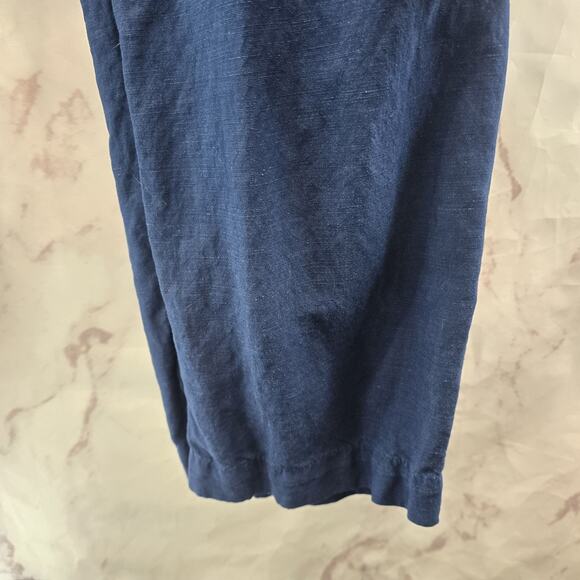 & Other Stories Pants Womens 4 Blue Linen High Rise Straight Leg Pleated - Picture 4 of 13